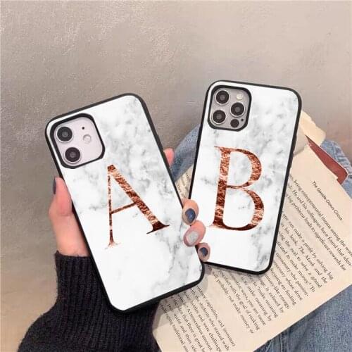 Custom Name Black Letter marble black soft phone Case For iphone 12Pro max 7 8 6s Plus XR XS Max 11pro max 12mini SE2020 11PRO