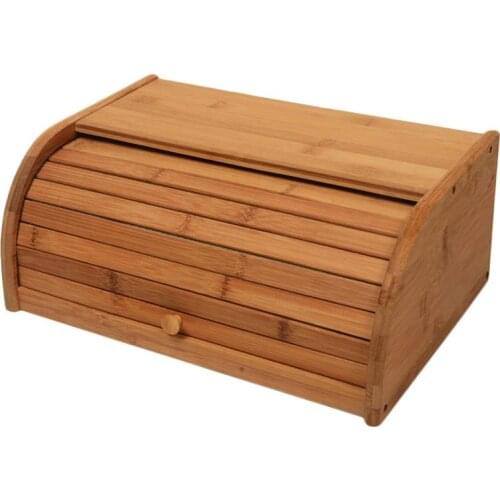 1Pc Wooden Kitchen Bread Box Household Storage Bin Practical Food Container Fruit Storage Box Organizer For Kitchen