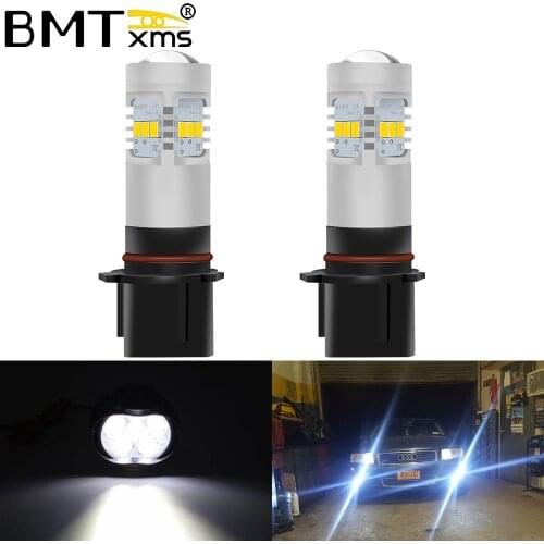 BMTxms For Skoda Yeti 5L Mazda CX-5 Audi A4 B8 Q5 Chevy Camaro W212 Canbus P13W LED Daytime Running Light Car Fog Lamp White