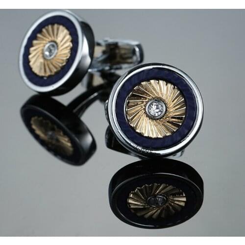French shirt cufflink round gold Mens Wedding Party Gift Cuff Links Cufflinks Wholesale Button Male High Quality Jewelry