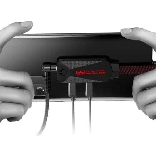 GS1 Chicken Game Phone Sound Card 3 in 1 Mobile Phone Game Sound Card with Charger Adapter USB-C Type-C to 3.5mm Charge