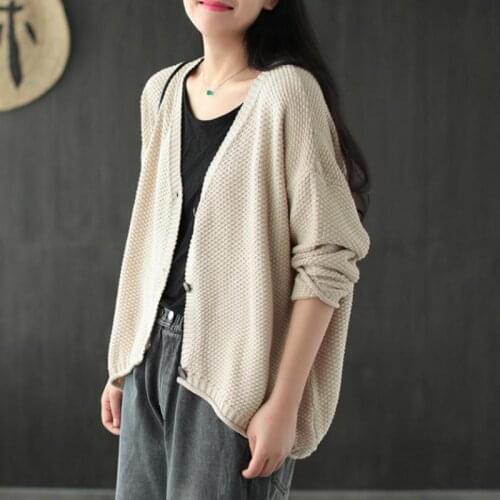 Johnature Women's Knitted Cardigans
