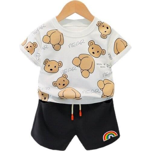 New Summer Cartoon Baby Girl Clothes Suit Children Boys Fashion T-Shirt Shorts 2Pcs/Sets Toddler Casual Costume Kids Tracksuits