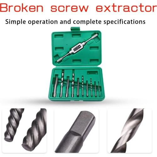 11pcs 3MM-10MM Damaged Screw Extractor Drill Bits Guide Set Broken Speed Out Easy Out Bolt Stud Stripped Screw Remover Tool