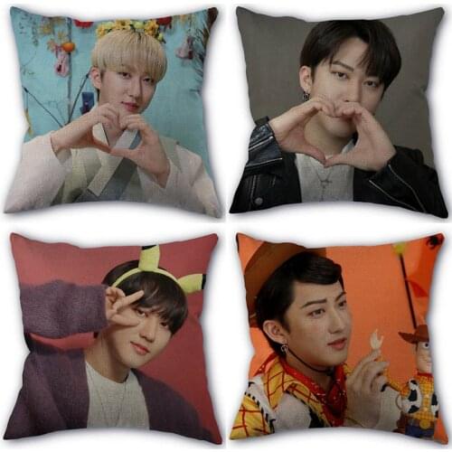Stray Kids Seo Changbin Pillowcase Cotton Linen Fabric Square Zipper Pillowcase New 45X45cm Wedding Decorative Pillow cover