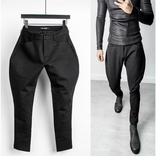 27-45 New 2020 Mens Hair Stylist fashion Casual pants personality trendy Lantern pants slim legged trousers plus size costumes