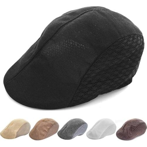 New Arrival Autumn Style Comfortable Breathable Fashion Patchwork Beret Cap Flat Cap Golf Hat For Men and Women
