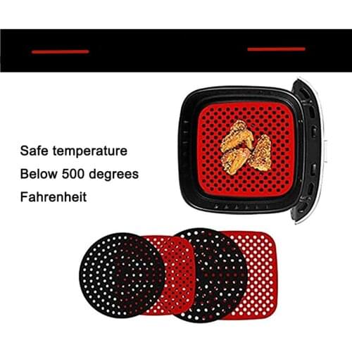 New Food Steamers Available For 7.5/8/8.5/9 inches Air Fryer Pot Mat Silicone Pad Kitchen Accessories Reusable