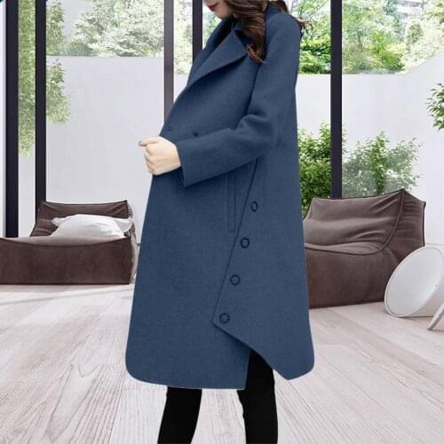 New fashion Autumn outfit popular long double-faced suit collar ladies winter women overcoats woolen coat