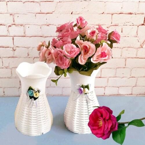 Artificial Flower Container Home Plastic Vase White Tricycle Bike DIY Basket Flower Pot Flower Arrangement Home Decoration Vases