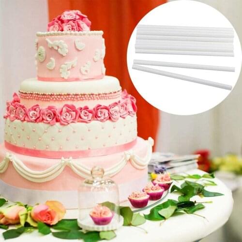 50 Pieces Plastic White Cake Dowel Rods for Tiered Cake Construction and Stacking 0.4 Inch Diameter 9.5 Inch Length
