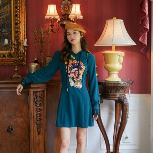 Traditional Chinese Style Dress Autumn And Winter Clothing New Womens Plus Velvet Thick Sweatshirt Dress Cheongsam 2020 New