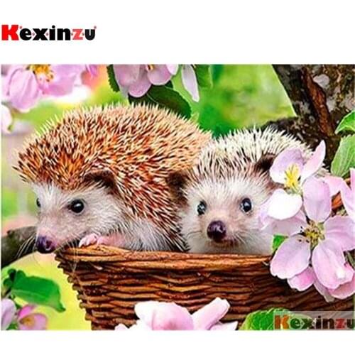 Full Square/Round 5d Diamond Painting Hedgehog basket 3d Embroidery Cross Stitch Diamond Mosaic Full Picture Rhinestone Decor W6