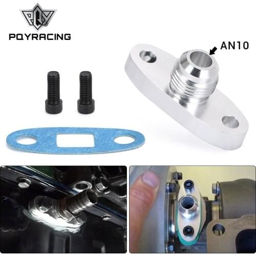 PQY - Turbo Oil Drain Flange 10AN GT40 GT42 GT45 GT47 GT55 T3/T4 T3 T4 ODF-01 silver PQY-OFG33