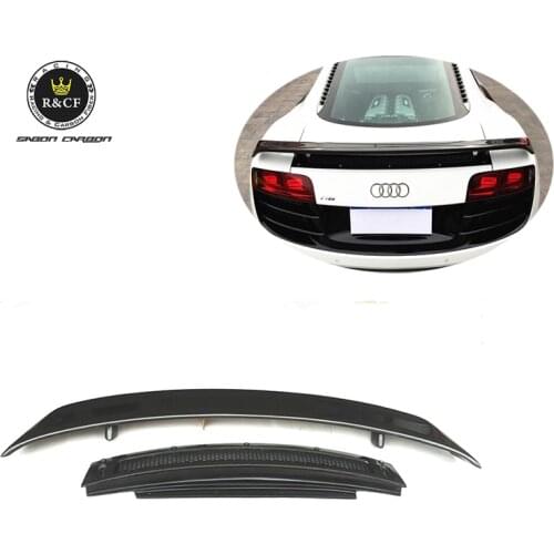 R8 V8 V10 COUPE GT style Carbon Fiber Rear Spoiler GT Wing with Base Panel Plate 10-15 MODEL