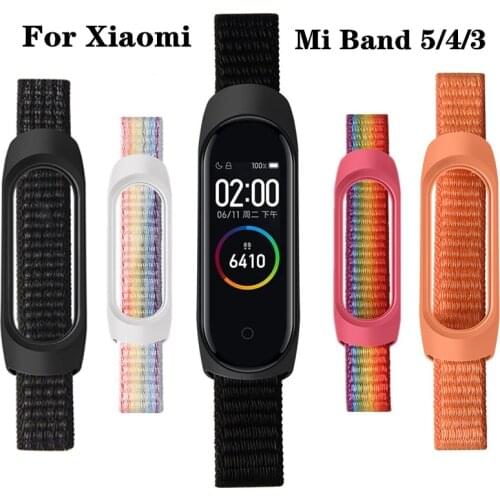Nylon Velcro Strap For Xiaomi Band 5 4 3 Replacement Breathable Sport Bracelet watch Belt pulsera correa For Mi band 5 6 strap