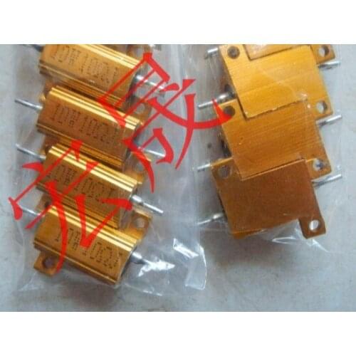 RX24-10W 10R Power Metal Shell Case Gold Aluminium Case Wirewound Resistor 10W 10ohm 5% Automobile LED lamp resistors 10R 10W