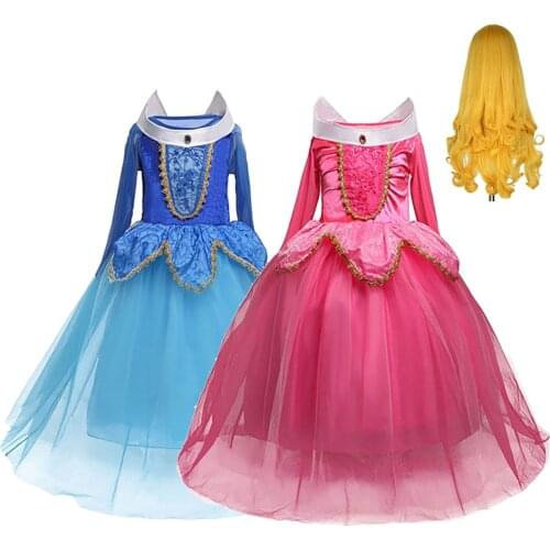 Sleeping Beauty Dress Kids Halloween Sleeping Beauty Costume Children Girls Christmas Birthday Princess Party Ball Gown Clothes