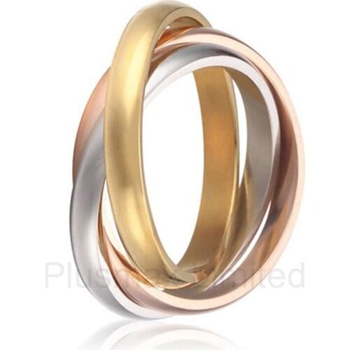 Best China factory love commitment aircraft grade titanium fashion jewelry three color wedding rings band