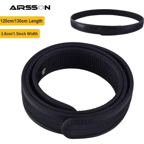1.5inch Tactical Inner Belt Adjustable Nylon Men Sports Waist Belt with Hook and Loop Military Hunting Shooting Accessories