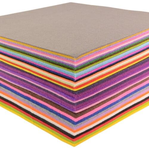 Teramila 10/11/12/19 PCS Non-Woven Colorful Felt Fabrics Polyester Cloth DIY Bundle for Sewing Doll DIY Handmade Handcrafts