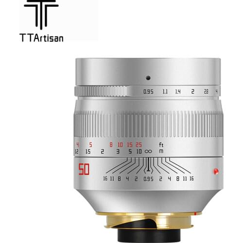 TTArtisan 50mm F0.95 Full Fame Silver Lens for Leica M-Mount Cameras Like M240 M3 M6 M7 M8 M9 M9p M10