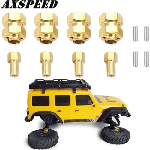 AXSPEED Brass Wheel Hex Extended Adapter 4mm Widen for 1:24 Axial SCX24 90081 AXI00001 AXI00002 RC Crawler Car Upgrade Parts