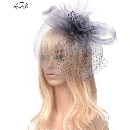 Lady Women Bride Bowknot Net Fascinator Hats Wedding Races Cocktail Party Hair Jewelry Clip Fancy Derby Headdress Hairpiece