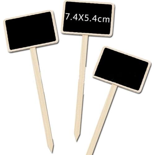 10PC SWooden Garden Plant Sign T-Type Nursery Markers Small blackboard Flower Pots Seedling Labels Tray decoration Mark Tools