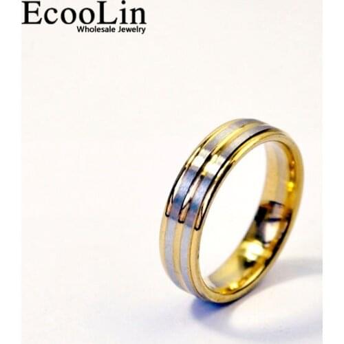 100Pcs Gold Silver Color Top Frosted Stripes Stainless Steel Rings For Women and Men Fashion Jewelry Lots Bulk LR4037
