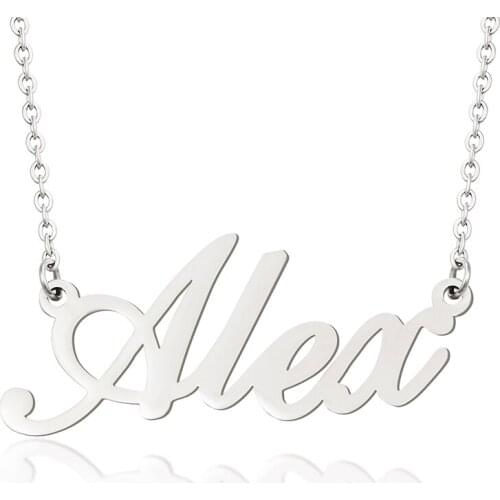 2020 Trend Customized Steel Name Women Necklace Custom Letter Choker Pendant Necklace Nameplate Personalized Christmas Gift