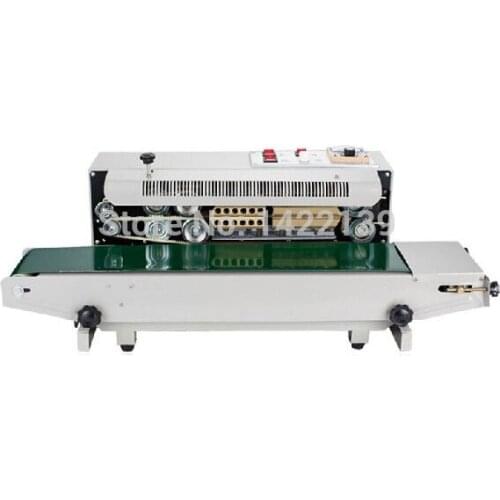 220V Continuous Plastic Bag Film Heat Band Sealing Machine FR-900,Steel Wheel Printing ,Sealing Width:5-12MM