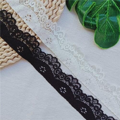 3.5CM White Black Elastic Lint Cintas Decorativas Costuras Accesorios Lace Fabric Diy Sewing Collar And Underwear Material S1271