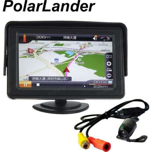 4.3 inch 2 AV input Car Rear View LCD Monitor with 170 degree reverse rearview Camera parking 480x234 on-board Display
