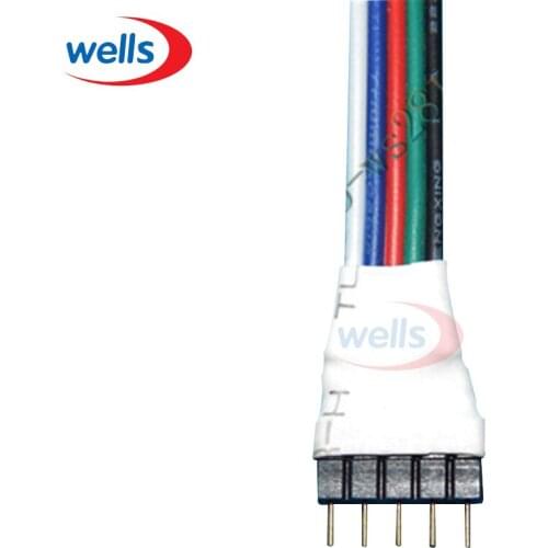5 pairs 5pin LED Connector Male Female With Cable Cord 15cm length For RGBW SMD 5050 Strip Light