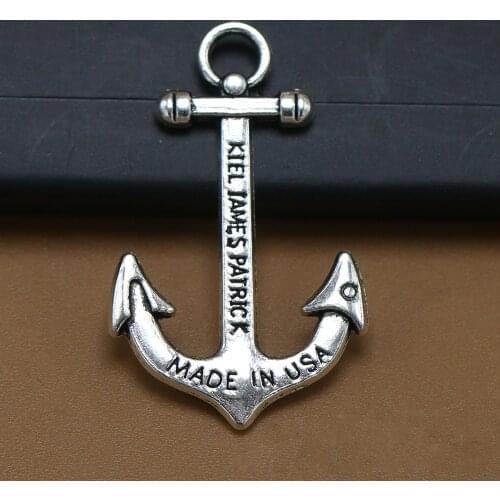 ANGRLY 10pcs 36*23mm Have Hook Up Metal Ancient Silver Letters Bronze Anchor Pendant Pirate Sailing Decoration Craft Supplies