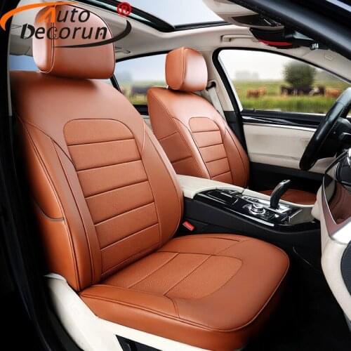 AutoDecorun 15pcs/Set Genuine Leather Seat Covers for Chevrolet Cruze 2009 2010 2011 2012-2015 Seat Cover Protectors Accessories