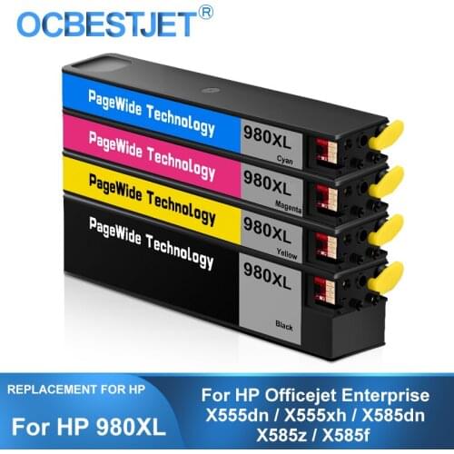 [Third Party Brand] For HP 980XL 980 Compatible Ink Cartridge With Pigment Ink For HP Enterprise X555dn X555xh X585f X585dn X585