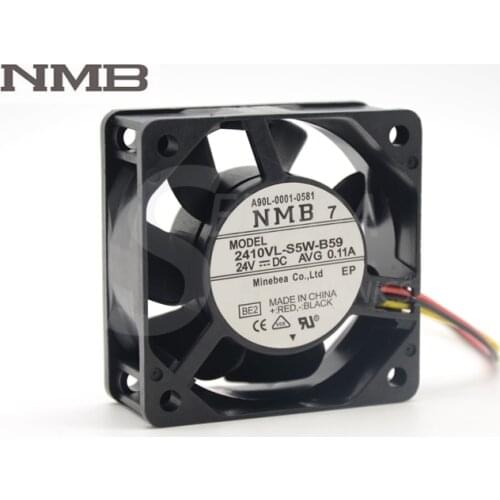 For NMB A90L-0001-0581 2410VL-S5W-B59 6025 case cooling fan 60*60*25mm DC 24V AVG 0.11A
