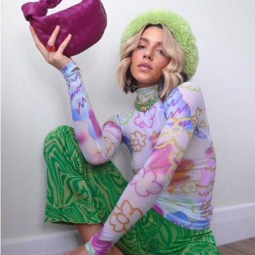 Sexy Women Hollow Out Tops Autumn Spring Turtleneck Long Sleeve Bottoming Shirts Fashion Lady Slim Puff Sleeve Pullover Tops