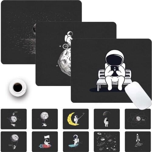 Smooth Waterproof PU Leather Computer Mouse-pad Smooth Game Laptop Mouse Pad Astronaut Pattern Durable Game Mouse Mat