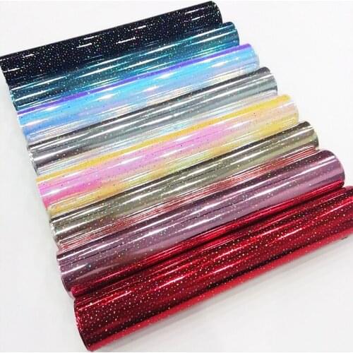 Little Diamonds Printed Holographic Mirror PU Faux Leather Fabric Sheet for Making Shoe/Bag/Decorative/DIY Accessories