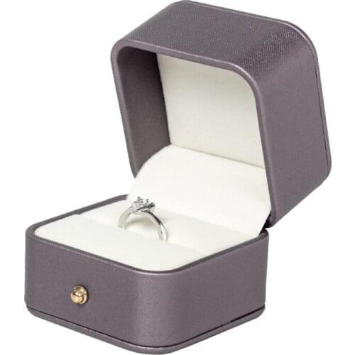 Hot-selling High-grade Gray Flat Square Pu Leather Jewelry Box Necklace Ring Earring Bracelet Packaging 5 Series Available