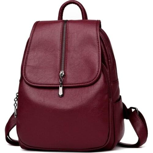 HANSOMFY Women Vintage Backpacks High Quality Leather Backpacks For Teenage Girls Sac A Main Female School Shoulder Bags MQ-105