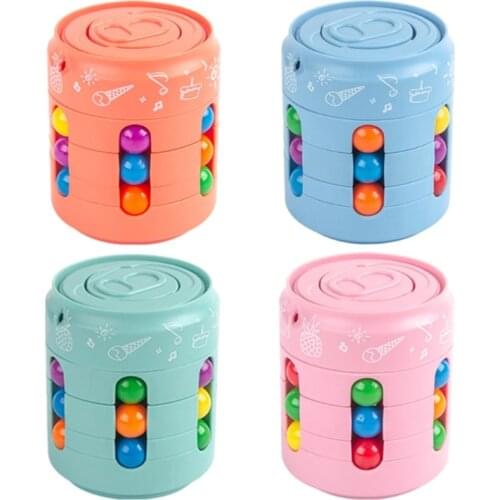 3D Interactive Montessori Puzzle Mini Gyro Stimulation Zip-Top Can Magic Bean Cube Early Learning Toy Gift for Baby