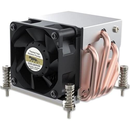 COOLSERVER R63 4 Heatpipe 2U Server CPU Cooler Workstation Computer Cooling Fan for Intel LGA2011 1700 115X AMD AM4