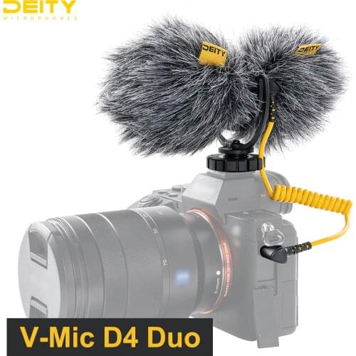 Deity V-Mic D4 Duo Microphone Mini Portable Cardioid DSLR Phone Microphone for Interview Vlog Video Record Dual Mic