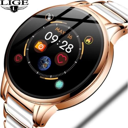 LIGE Fashion Women Smart Watch Heart Rate Blood Pressure Sleep Monitoring Multifunctional fitness tracker Waterproof Smartwatch