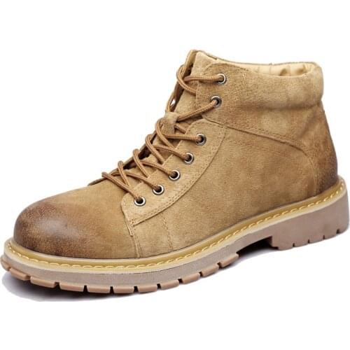 Winter Autumn Fur Men Ankle Boots Casual Lace Up Men Platform Shoes Rubber Snow Boot Man H251