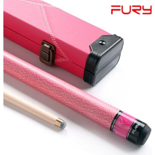 FURY Maple Shaft 3/4 Snooker Cue 9.8mm 11.5mm Tip Stick Pink Black Color with Snooker Cue Case Set
